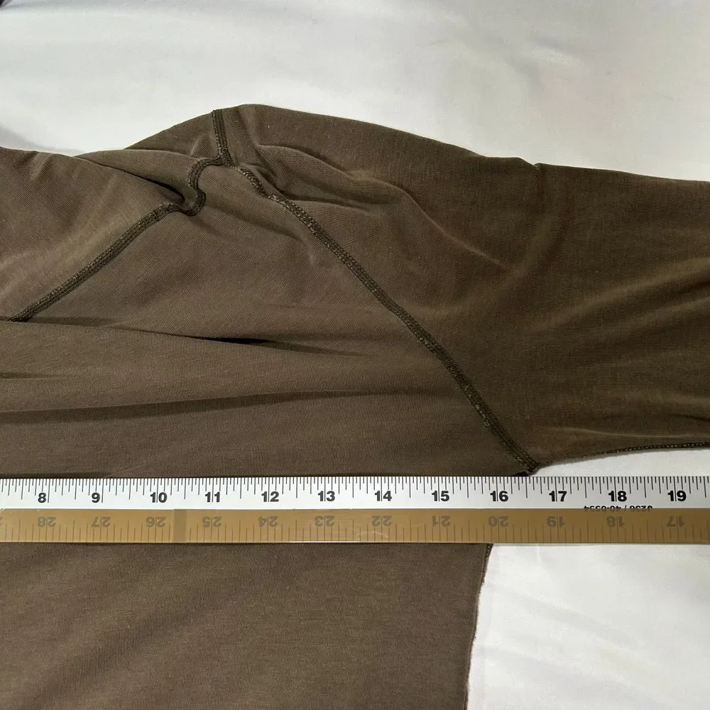 Lululemon Draped Open Front Cardigan Wrap in Olive‎ Brown Womens